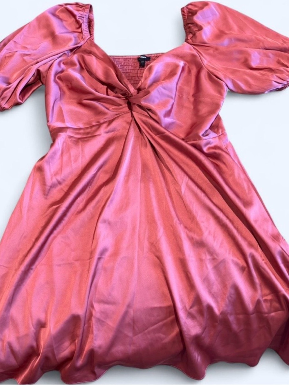 Express Satin Mini Dress in Rose Pink